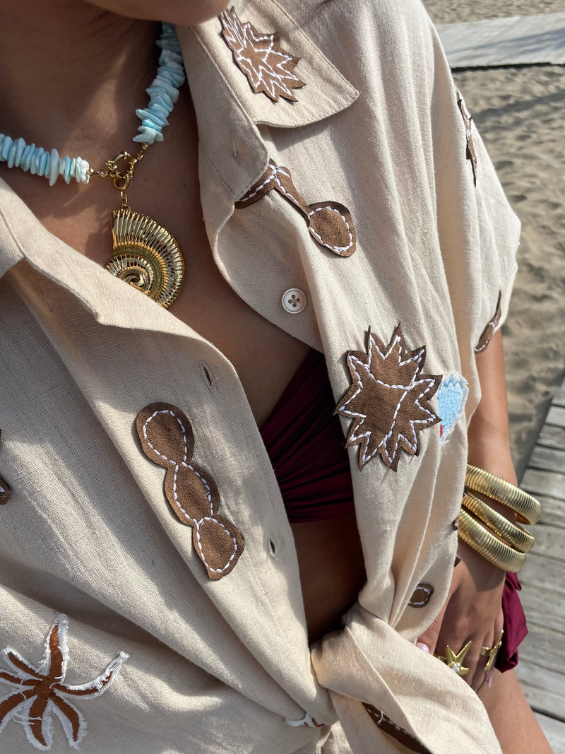 Luxurious Sea Shell Necklace Turquoise