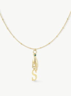 Golden Hand Initial Necklace