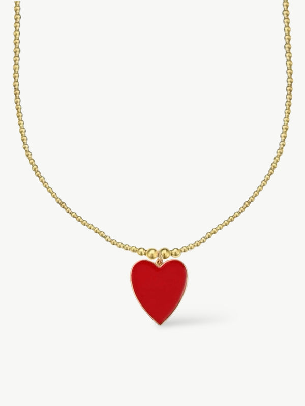 Red Heart Bubbel Necklace