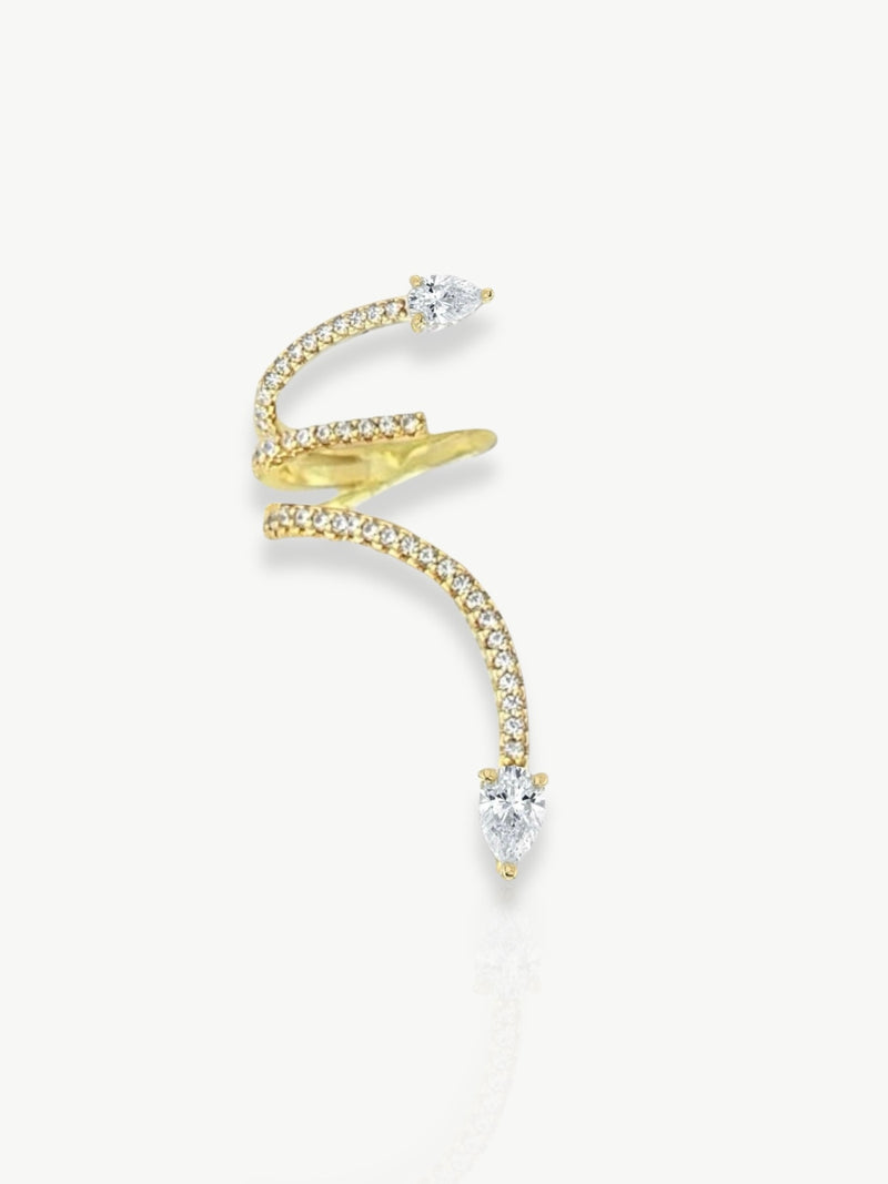 Diamond Snake Climber Earring