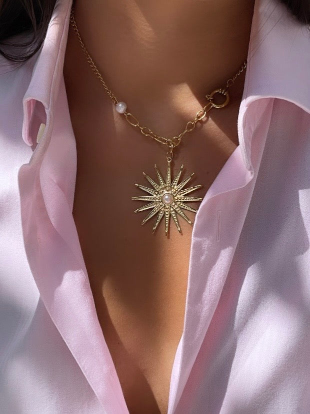 Pearl Star Choker Necklace