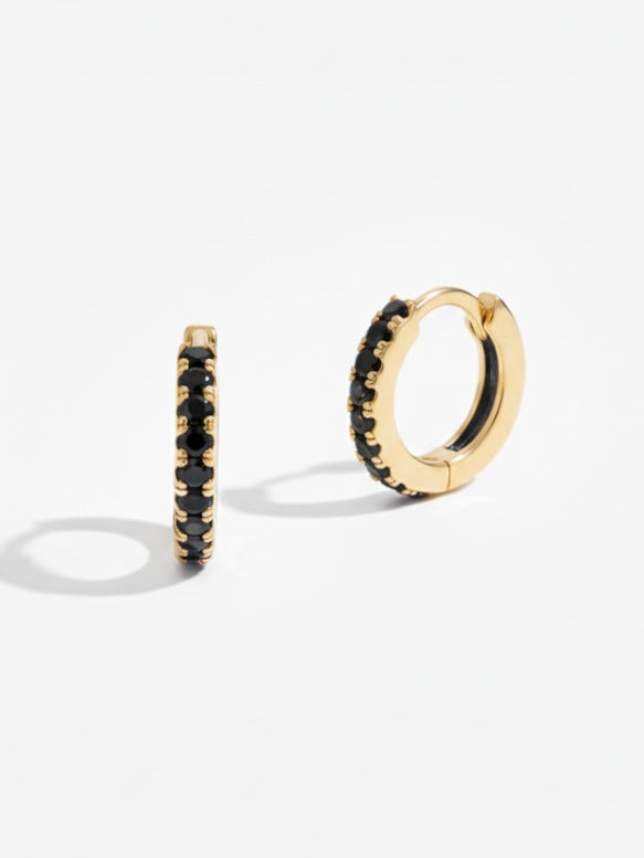 Pavé Huggie Earring Black