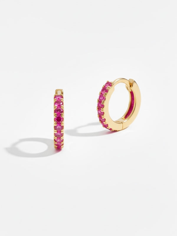 Pavé Huggie Earring Pink