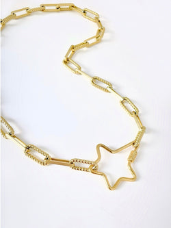 Dazzling Star Oval Link Necklace