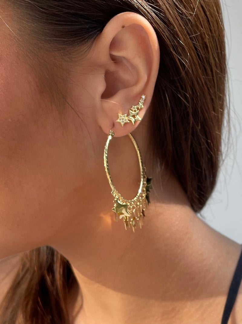 Dazzling Star Hoop Earrings