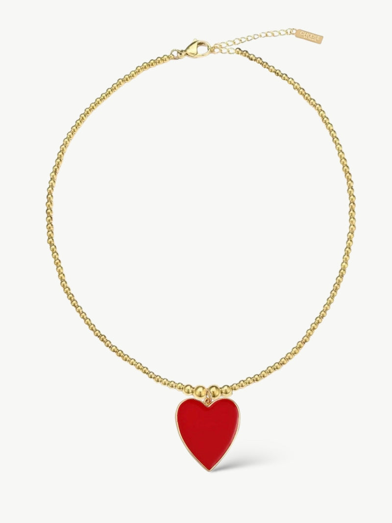 Red Heart Bubbel Necklace