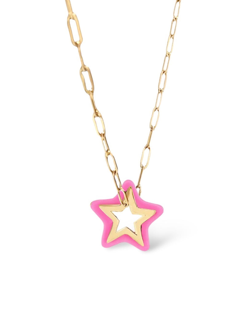 pink star necklace| star necklace pink