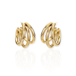 Triple Bold Earrings Gold