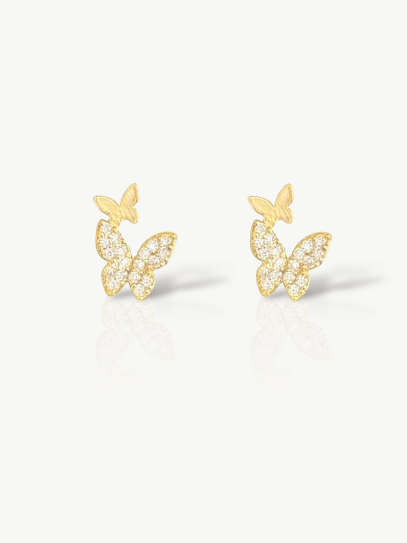 Ear stud Double Butterfly