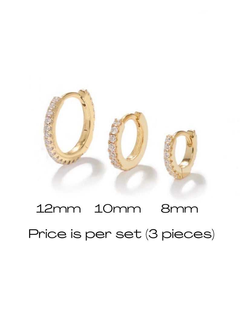 Pavé Huggie Earring Set