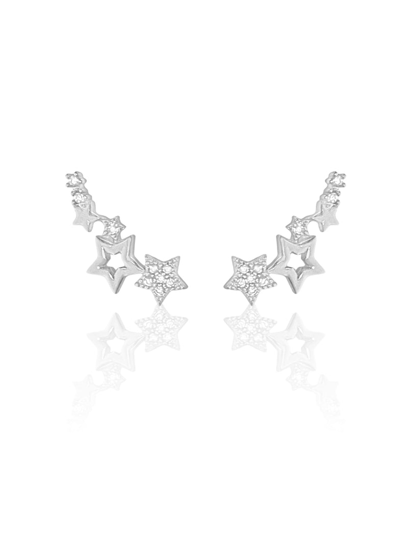 Shooting Star Earrings Silver