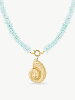Luxurious Sea Shell Necklace Turquoise