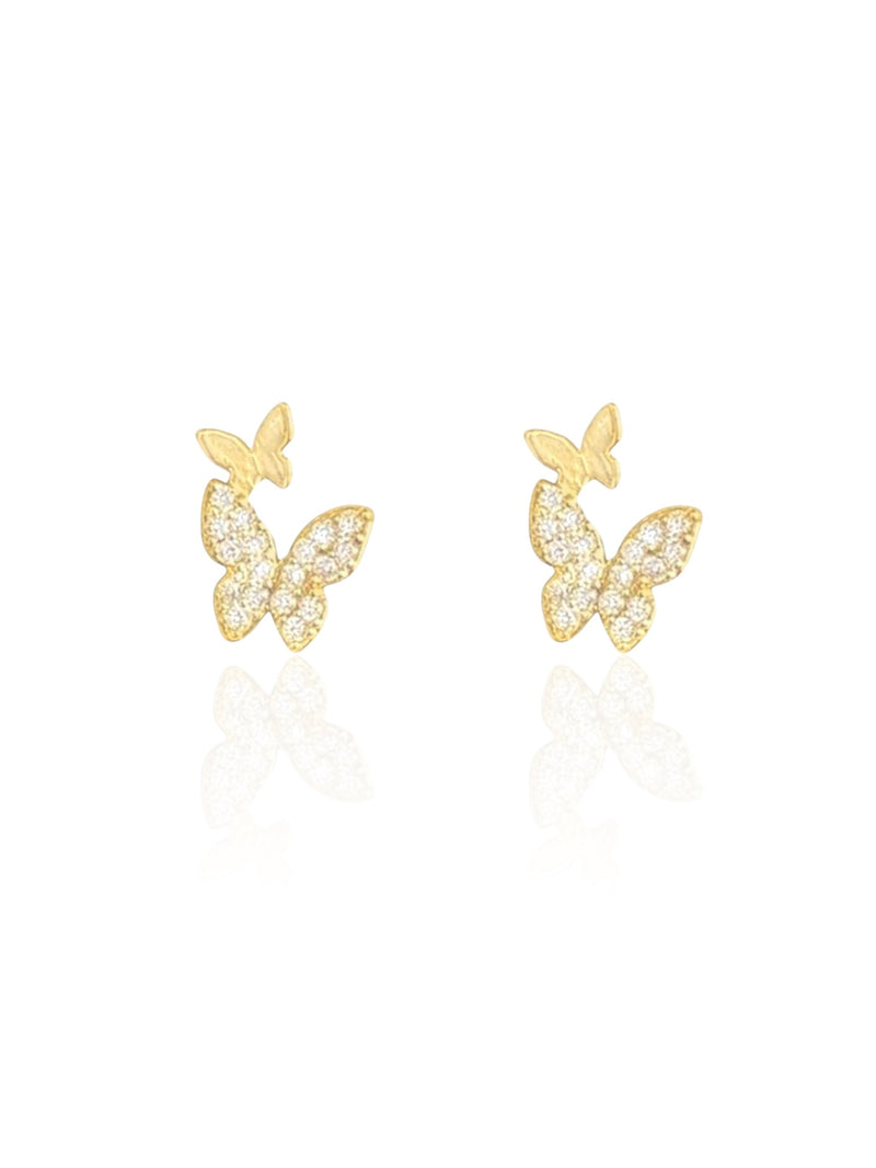 Ear stud Double Butterfly