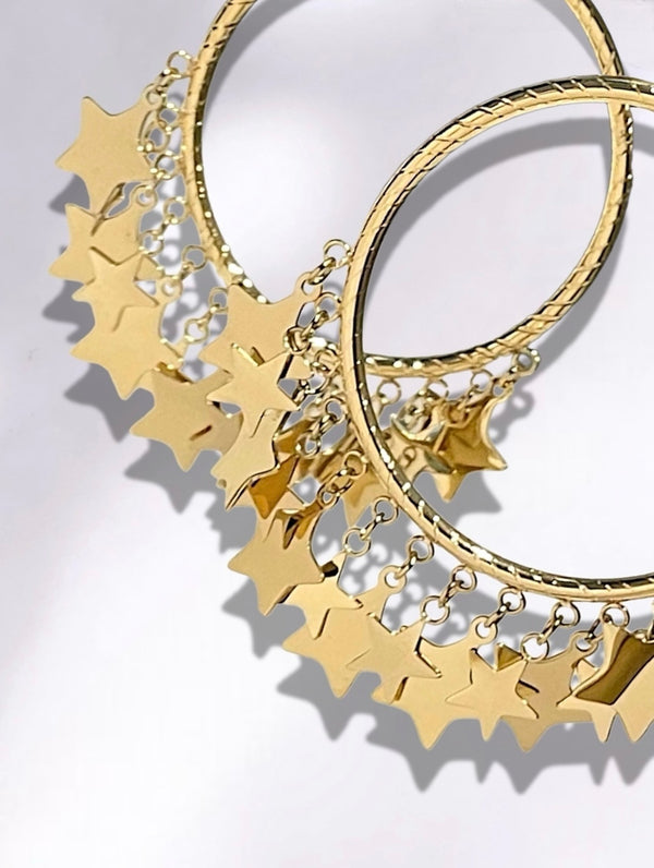 Dazzling Star Hoop Earrings