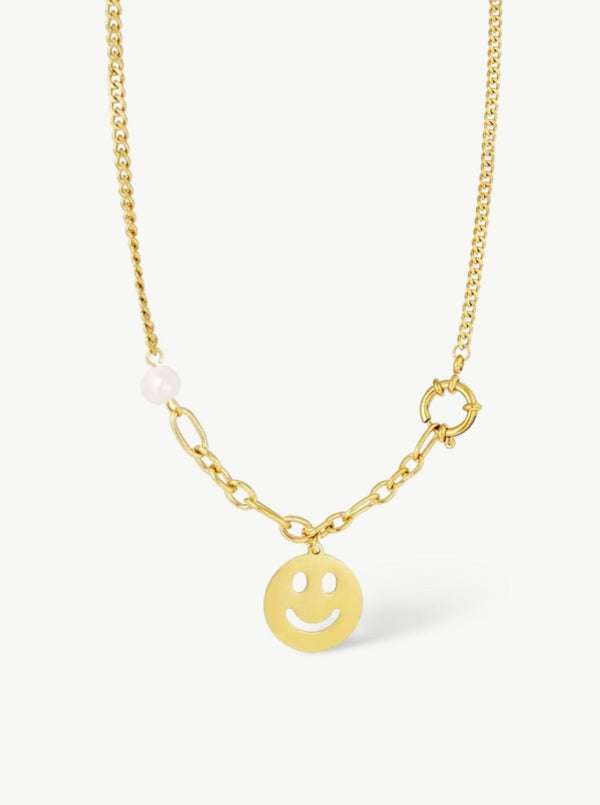 Smiley Necklace Gold