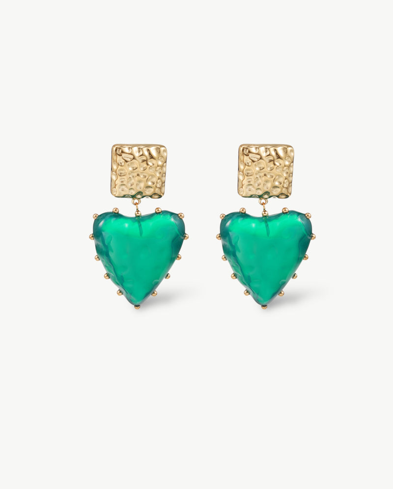 Love At First Sight Earrings Green