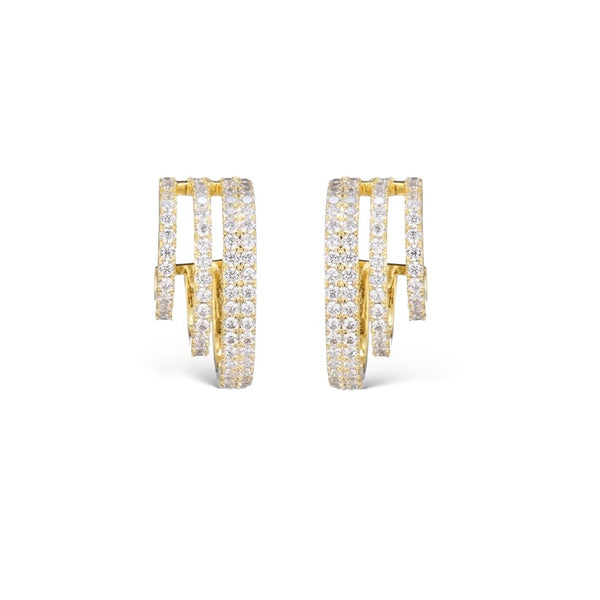 Triple Pavé Hoop Earrings