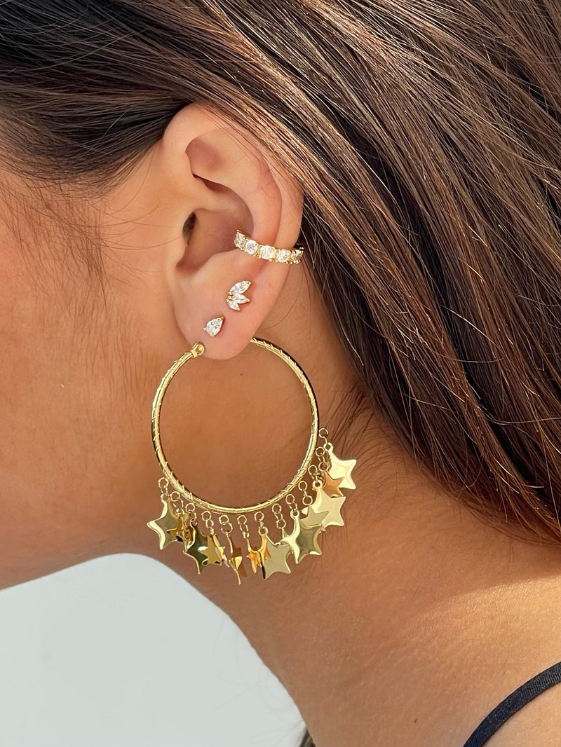 Dazzling Star Hoop Earrings