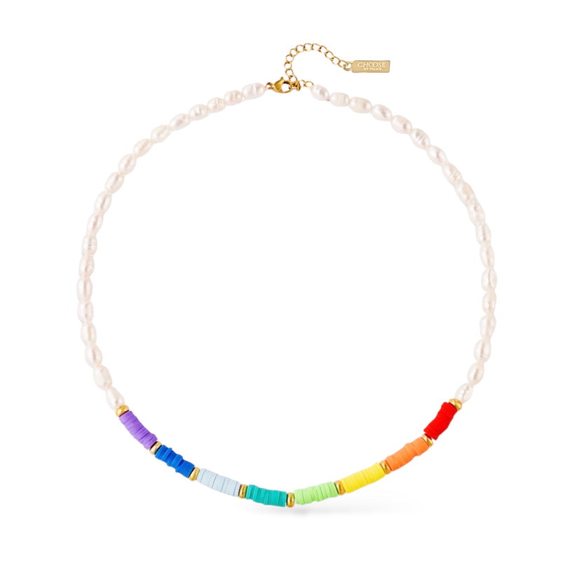 Colorful Pearl Chain Necklace