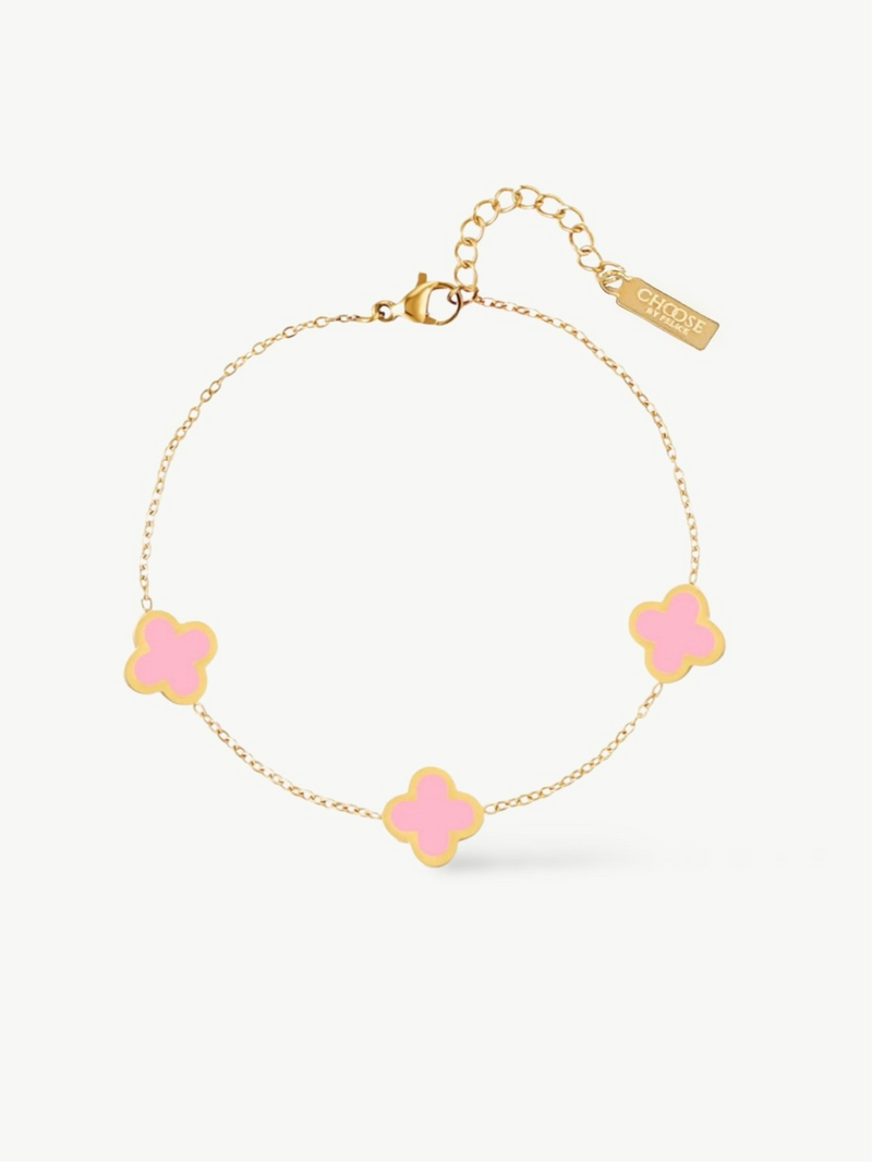 Lucky Clover Bracelet Pink