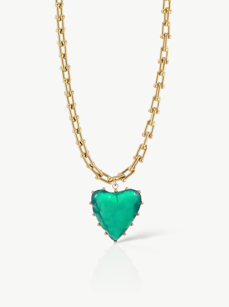 Luxurious Green Heart Necklace