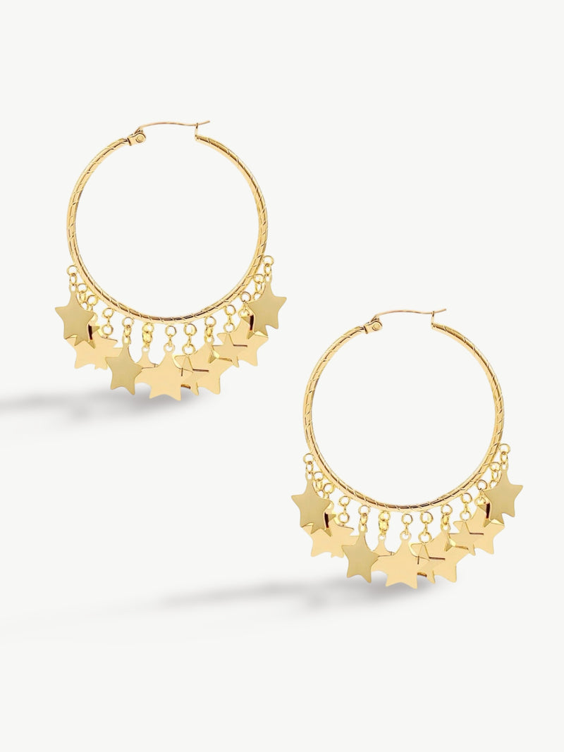Dazzling star earrings- star earrings- Hoop earrings with stars