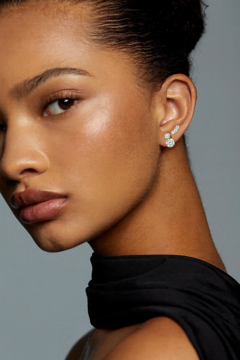 Dual Round Stud Earrings