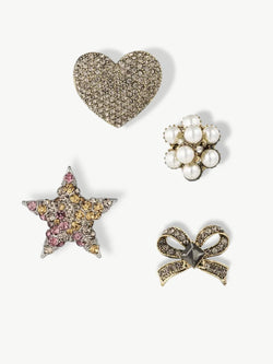 Vintage Broche Set Hearts & Stars