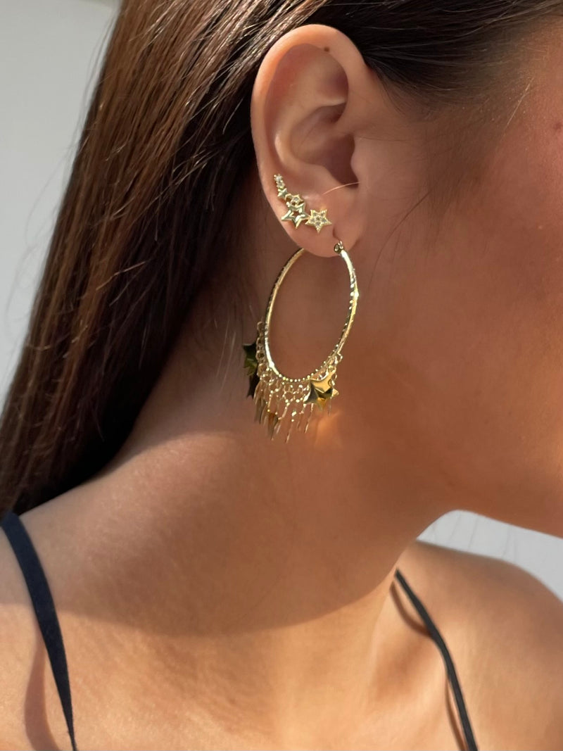 Dazzling Star Hoop Earrings