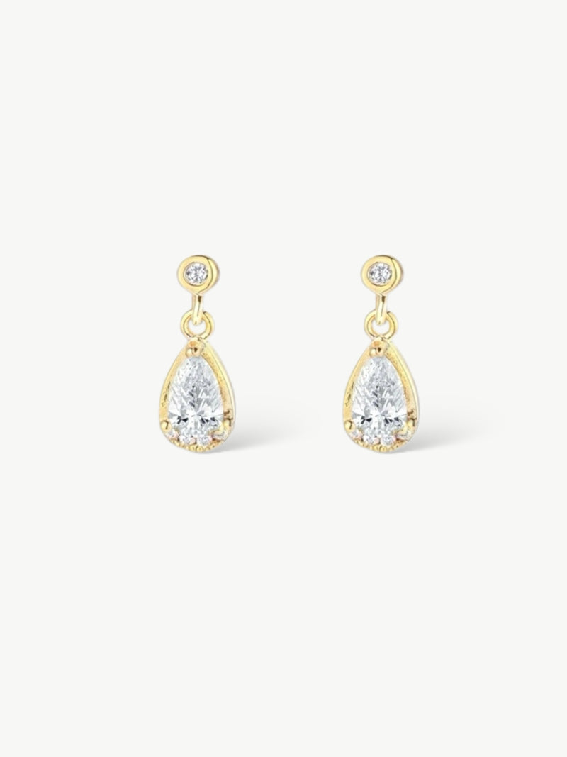 Dangling Teardrop Stud Earrings