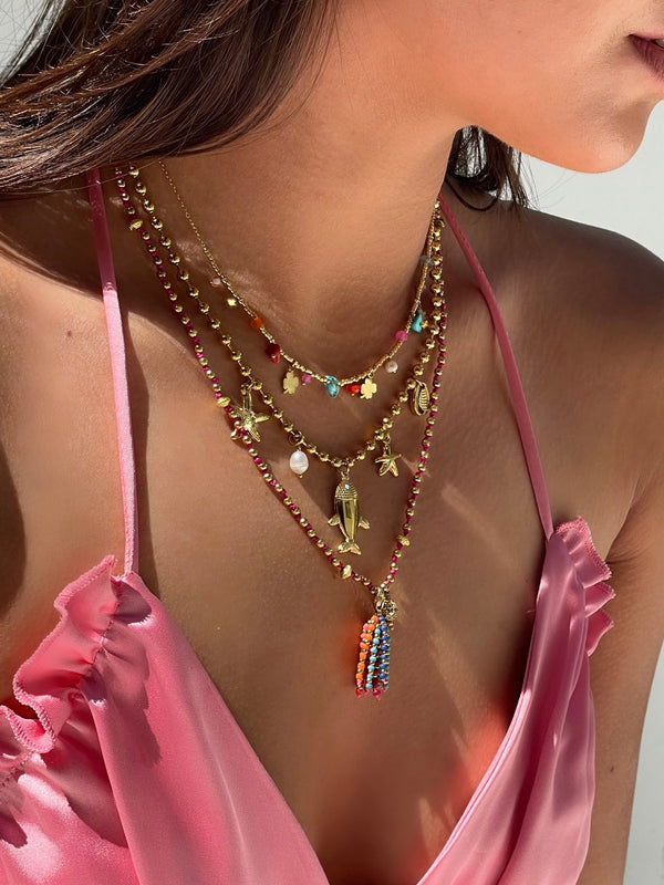 Boho Beaded Tassel Necklace