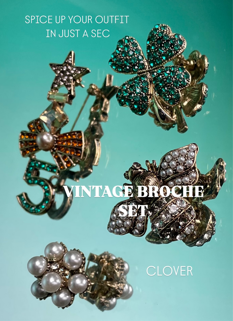 Vintage Broche Set Clover