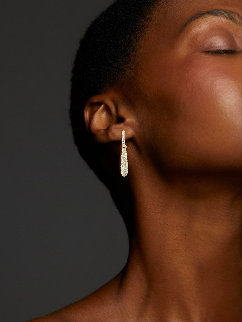 Fine elegant festive earrings woman 