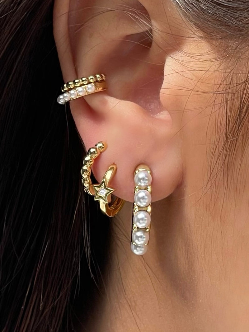 Golden Balls Hoop Earrings