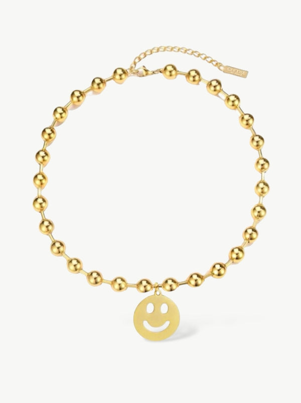 Bubbel Smiley Necklace Gold