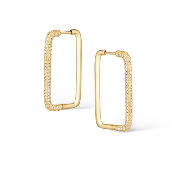 Fine Oval Pavé Hoop earring