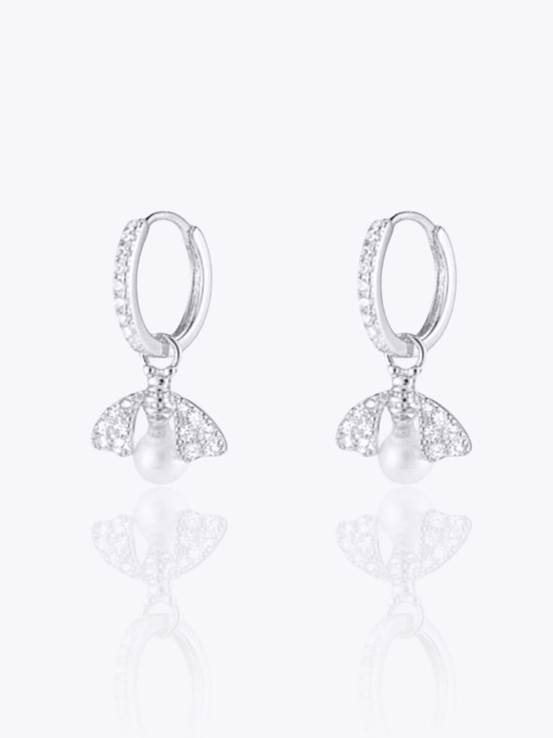 Pearly Bee Earring Silver