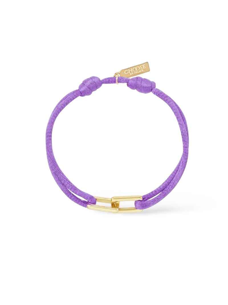 Oval Link Satin Bracelet Lavender