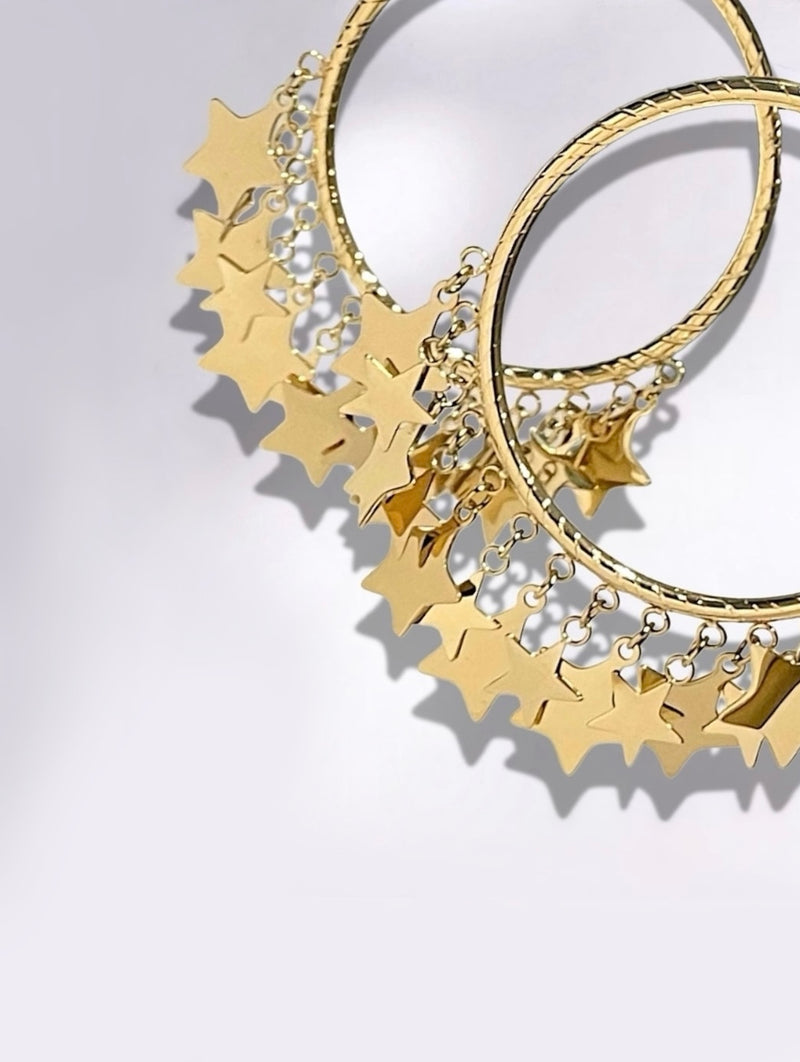 Dazzling Star Hoop Earrings