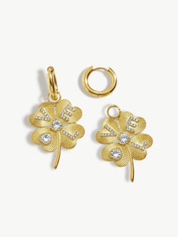Lucky Clover Hoop Earrings
