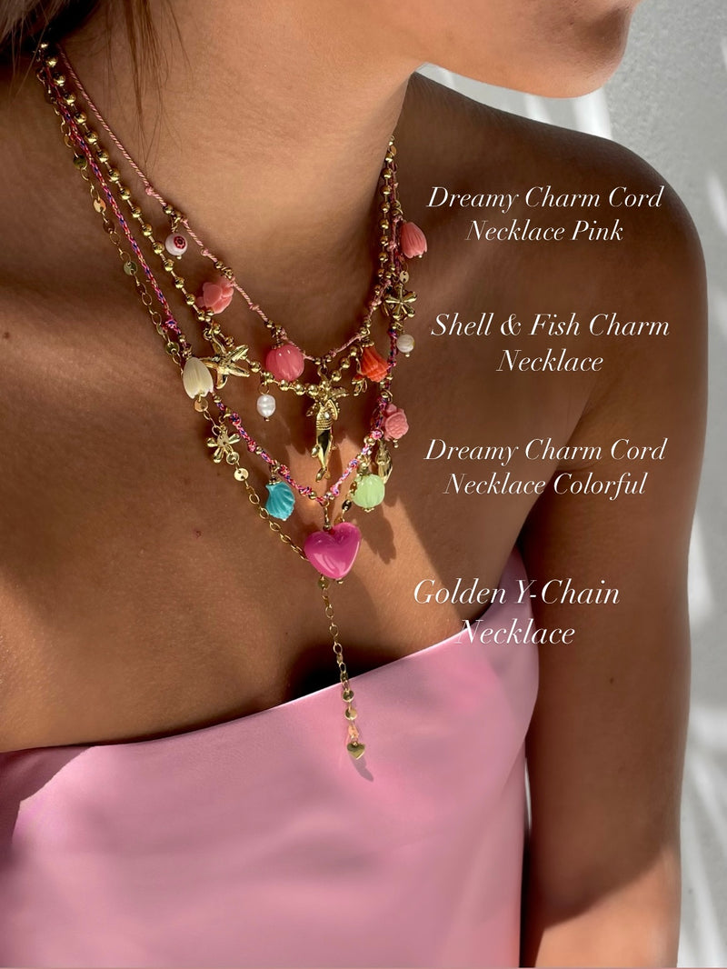 Dreamy Charm Cord Necklace Colorful