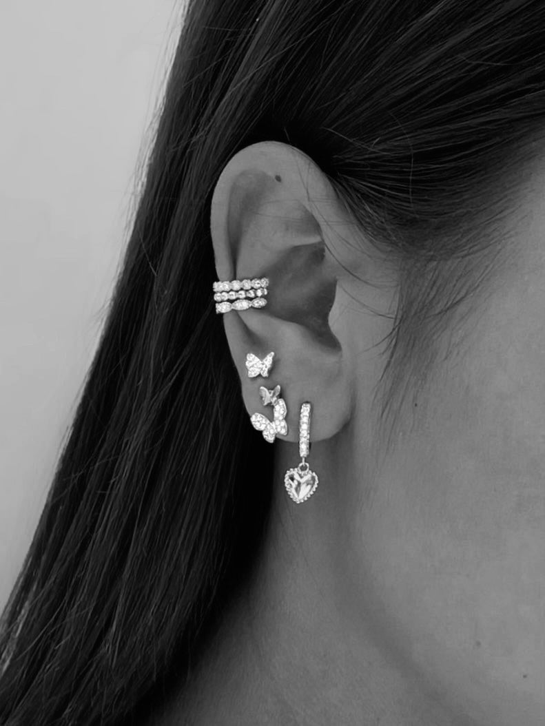 Tiny Butterfly Ear Stud Silver