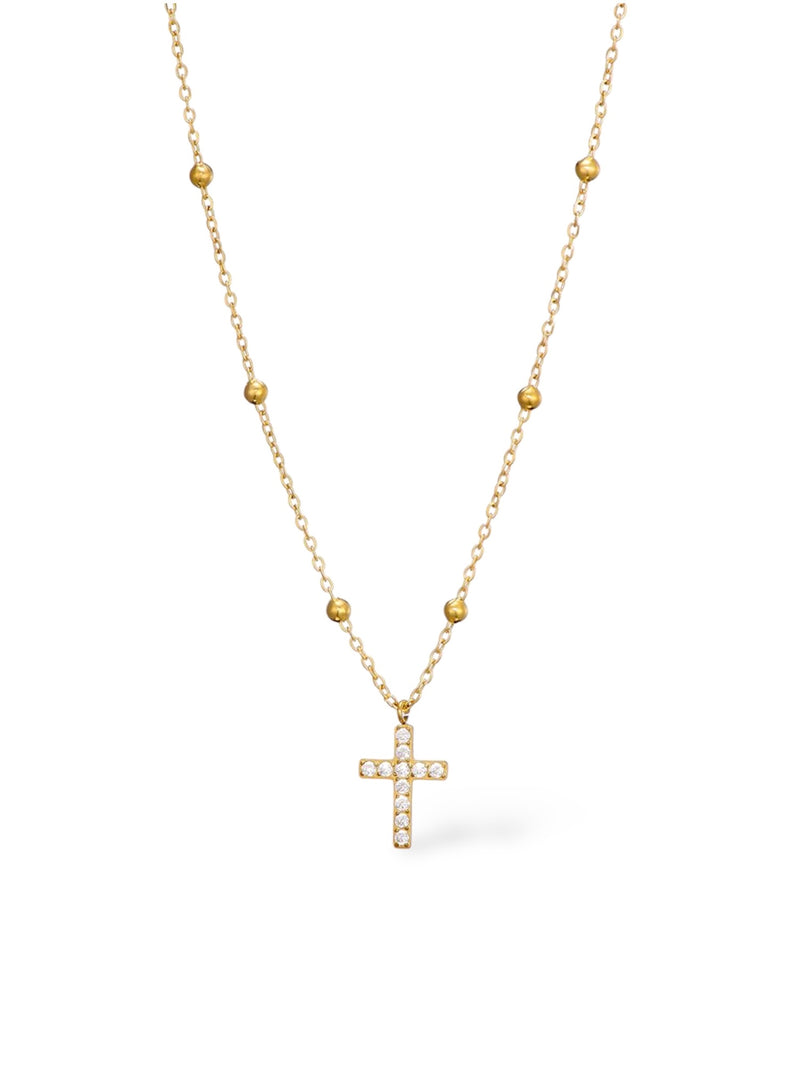Dainty Cross Necklace Gold