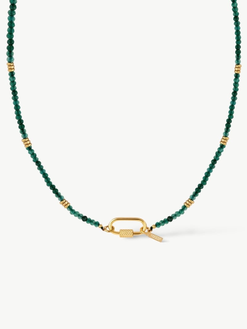 jade green necklace|green stones necklace|natural stones necklace gold