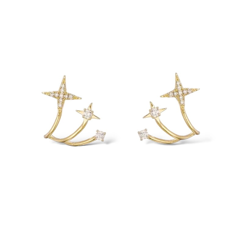 Triple Star Stud Earring