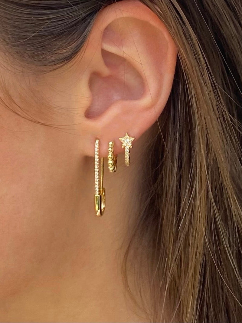 Golden Balls Hoop Earrings