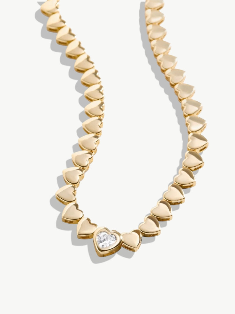 Eternal Love Tennis Necklace Gold