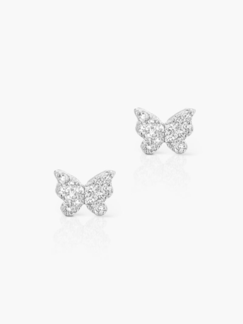Tiny Butterfly Ear Stud Silver
