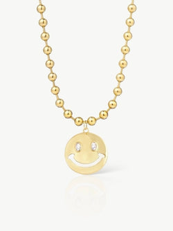 Bubbel Smiley Necklace Gold