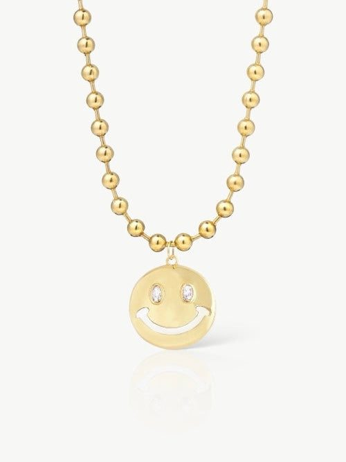 Bubbel Smiley Necklace Gold